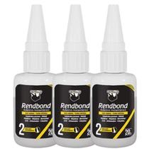 3 Colas Instantânea Rendbond Adesivo Multiuso Supercola 20g 3 Colas Instantânea Rendbond Adesivo Multiuso Supercola 20g