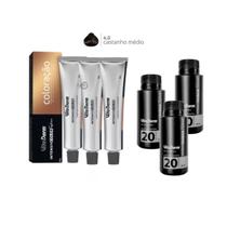 3 Colorações Vita Derm 4.0 + 3 Ox Vita Derm 20 Vol 90Ml