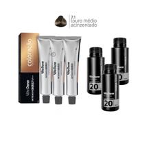 3 Colorações Vita Derm 7.1 + 3 Ox Vita Derm 20 Vol 90ml
