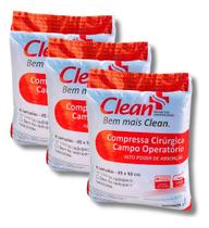 3 Compressa Cirúrgica Clean 45x50cm C/50 Campo Operatorio