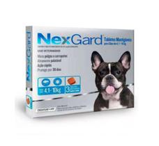 3 comprimido Antipulgas e carrapatos 4 a 10kg NEX
