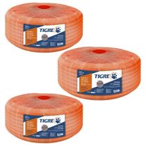 3 Conduítes Conrrugado Tigreflex 25m Laranja Em Pvc 32mm