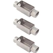 3 Condulete Tipo C Em Alumínio Sem Rosca Medida 2 1/2 Sieg Prateado