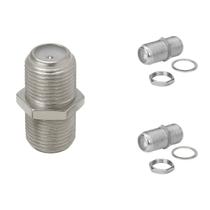 3 Conector Emenda F Fêmea Com Porca e Arruela Cabo Coaxial 3 Conector Emenda F Fêmea Com Porca e Arruela Cabo Coaxial