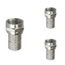 3 Conector F Coaxial Macho RG6 Crimpar Foxlux Rosqueável