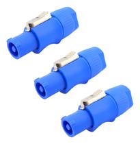 3 conector powercon macho p/ painel de energia 20a 3polos mxt azul