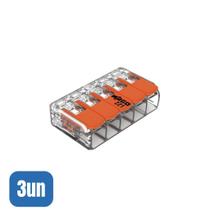 3 Conectores Automático 221-615 Até 6,0MM 5 Polos 41A - Wago