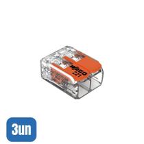 3 Conectores Automáticos Até 6,0MM 2 Polos 41A 221-612 - Wago 3 Conectores Automáticos Até 6,0MM 2 Polos 41A 221-612 - Wago