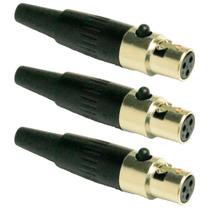 3 conectores custom sound mini xlr femea 3 polos mpf3-01 cs907 3 conectores custom sound mini xlr femea 3 polos mpf3-01 cs907