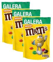 3 confeito chocolate ao leite com amendoim m&ms sachê 148g