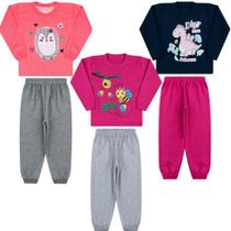 3 Conjunto Inverno Infantil Moletom Roupa Frio Menino Menina