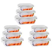 3 Conjunto Pote Hermetico Retangular 3Tamanhos Vidro Marmita 3 Conjunto Pote Hermetico Retangular 3Tamanhos Vidro Marmita