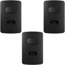3 CONJUNTO TOMADA E INTERRUPTOR SIMPLES 10a MARGIRIUS LINHA B3 PRETO 3 CONJUNTO TOMADA E INTERRUPTOR SIMPLES 10a MARGIRIUS LINHA B3 PRETO