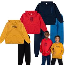 3 Conjuntos Moletom Infantil Juvenil Menino Roupa Masculina