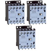 3 Contatores Mini Weg 1NA 16A 220V/60Hz CWC016 Tripolar