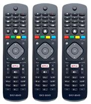 3 Controles Remoto Compatível TvPhilips Smart 4K LCD LED com Função Netflix