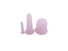 3 Copos Ventosa Silicone Antirrugas Celulite E Flacidez