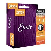 3 Cordas de Guitarra Acústica Elixir 80/20 Bronze Nanoweb