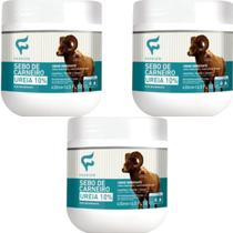 3 Creme Hidratante Fashion Cosméticos Sebo de Carneiro Ureia 10% Pote 430ml