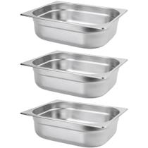 3 Cubas Gastronômicas Inox 6,41L 1/2 Restaurante Buffet Rechaud Gourmet Mix