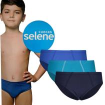 3 Cuecas Slip Infantil Algodão Selene Ref 11950 3 Cuecas Slip Infantil Algodão Selene Ref 11950