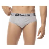 3 Cuecas Tradicional Adulto Algodão Elástico Aparente Keeper 170