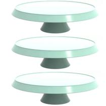 3 Cúpulas Plástico 30cm Bolos Tortas Doces Pratos Verde Menta Bubble Crippa