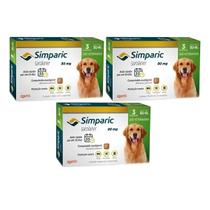 3 Cxs Simparic 80mg Combo Antipulgas e Carrapatos Em Cães