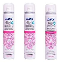 3 Desodorantes Íntimo Daxx Higi Íntima Powder 100ml