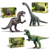 3 Dinossauro Vinil Realista Rex Braquiossauro Acrocantosauro