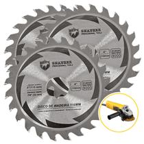 3 Disco Madeira Serra Circular Para Esmerilhadeira 24d 110mm