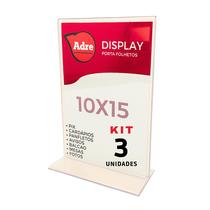 3 Display Acrílico 10x15 T Mesa 3 Display Acrílico 10x15 T Mesa