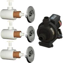 3 Dispositivo de Hidromassagem Inox + Bomba Sodramar Piscina