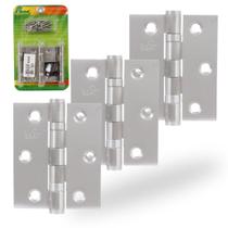 3 Dobradiça Inox Porta 3x2.1/2 Rolamento Escovado 25kg Pagé