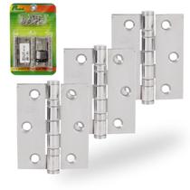 3 Dobradiça Inox Porta 3x2.1/2 Rolamento Polido 25kg Pagé