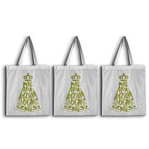 3 Ecobags Nossa Senhora Rogai Por Nós 100 Algodão Bolsa Ecológica 3 Ecobags Nossa Senhora Rogai Por Nós 100 Algodão Bolsa Ecológica