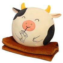 3 em 1 Cute Calf Plush Toy Hand Warmer Pillow Cobertor de pelúcia Travesseiro de encosto