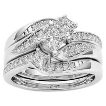 3-em-1 moda senhora zircônia anel conjunto criativo anel acessórios anel de noivado