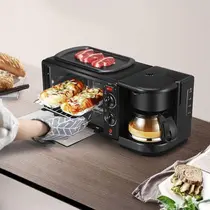 3 em 1 multifuncional máquina de fazer café da manhã elétrica cafeteira omelete frigideira pão pizza forno de cozimento