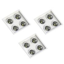 3 Embutido Recuado P/ 4 Lâmpadas AR111 Preto Save Energy