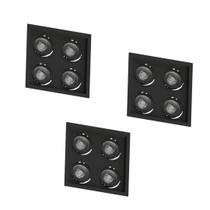 3 Embutido Recuado P/ 4 Lâmpadas PAR30 Preto Save Energy