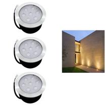 3 Embutido Solo 7w Balizador Led Blindado Ip67 Inox Spot Chão Piso
