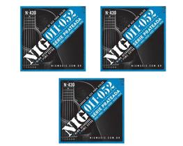 3 Encordoamentos de Aço Para Violão Nig 011 N430 - KING MUSICAL 3 Encordoamentos de Aço Para Violão Nig 011 N430 - KING MUSICAL