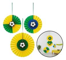 3 Enfeites Balão Papel Decoração Copa Futebol Brasil Painel Verde Amarelo Azul 3 Enfeites Balão Papel Decoração Copa Futebol Brasil Painel Verde Amarelo Azul