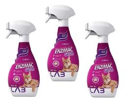 3 EnziMac Gatos Eliminador De Odores E Manchas Spray 500ml