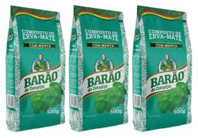 3 Erva Mate Chimarrão BARÃO MENTA COMPOSTA 500g 3 Erva Mate Chimarrão BARÃO MENTA COMPOSTA 500g