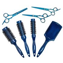 3 Escova Ceramica 25/33/43mm+Raquete+3 Tesouras Vertix