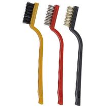 3 Escovas Aço Latão Nylon P/ Limpeza Ferrugem Fogão Cozinha FRG0298 Frigopro