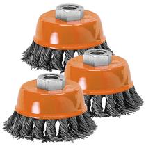 3 Escovas De Aço Torcida Para Esmerilhadeira M14 Copo 100mm