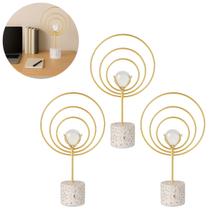 3 Escultura Moderna Com Base de Granito e Esfera de Vidro